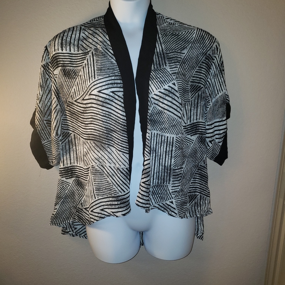 Black and White Abstract Kimono